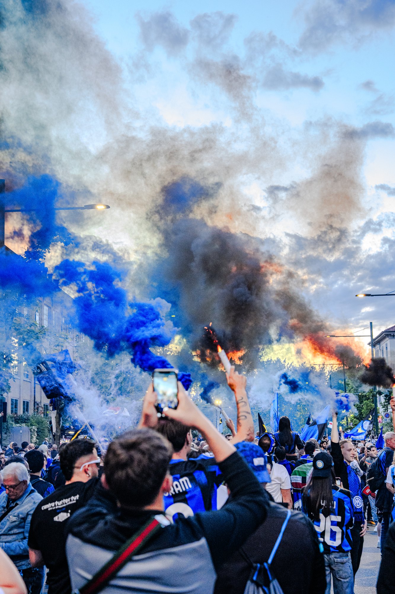 Crowd photographed at a live sporting event