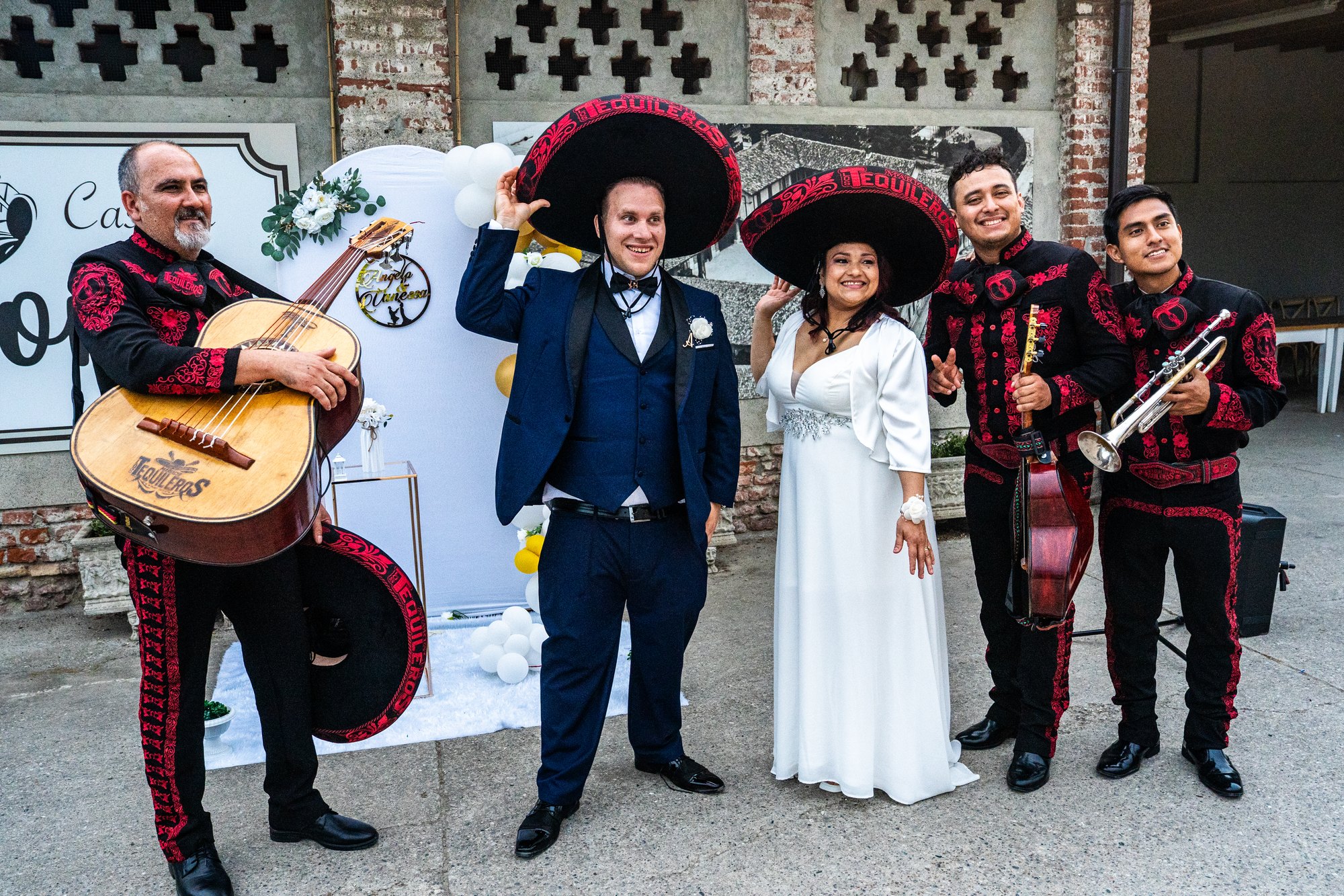 Musicians performing at a wedding celebration