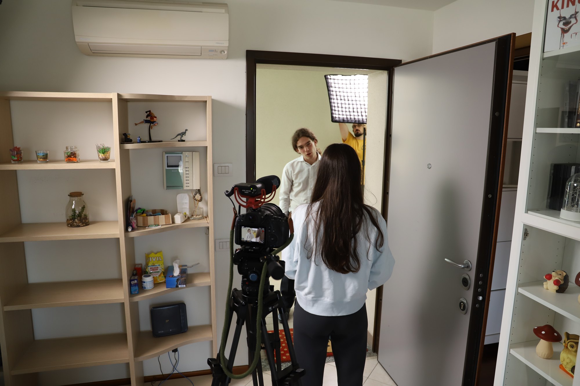 Luca Ripamonti directing a scene on set